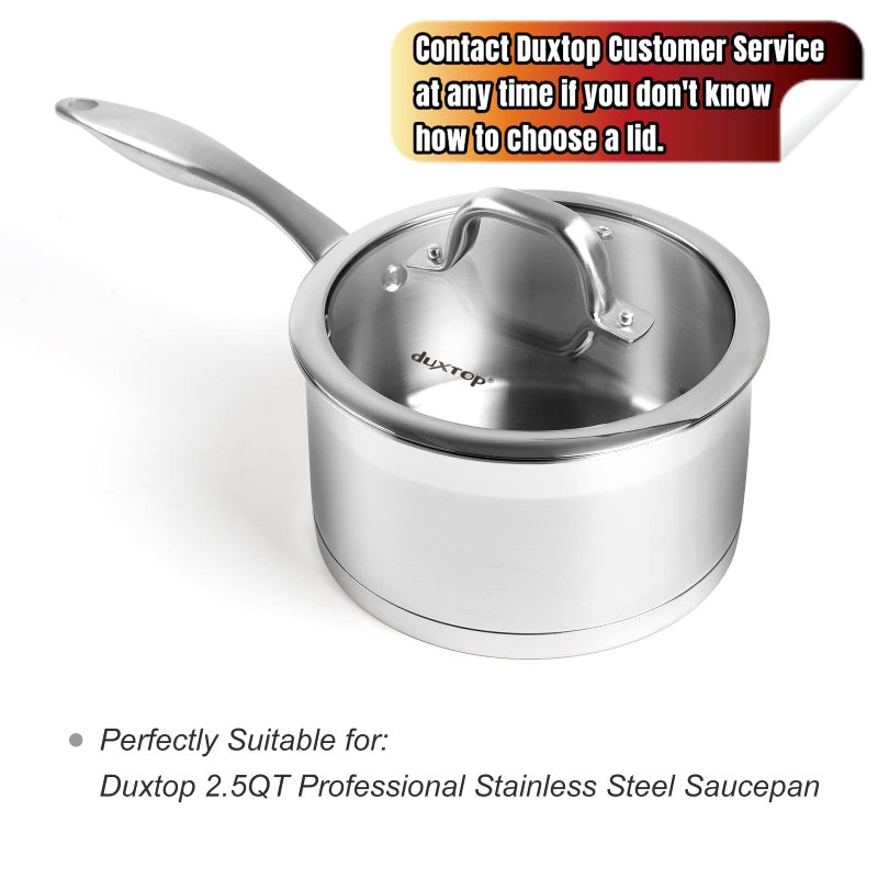 Duxtop Cookware Glass Replacement Lid (Interior Diameter: 7inch, Exterior Diameter: 7-5/8inch) - Image 5